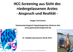 HCC-Screening aus Sicht des niedergelassenen Arztes